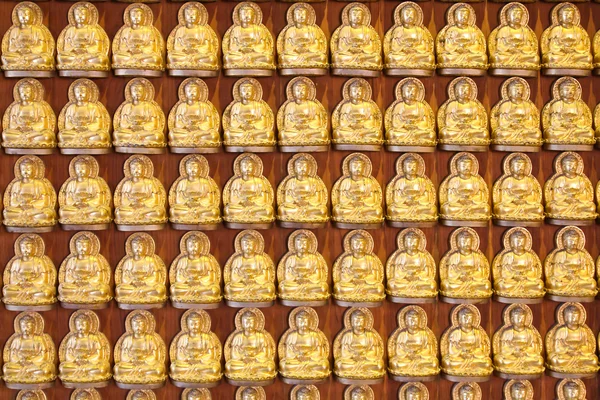 Ten Thousand Golden Buddhas lined up along The wall of Chinese T