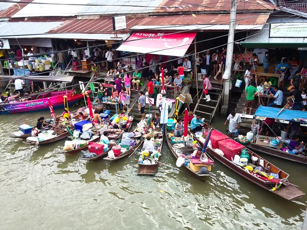 Samutsakorn, Thailand - July 25, 2015: Village and market