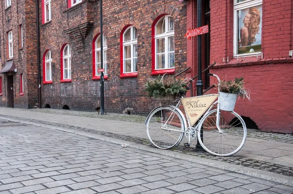 Bike as a signpost in Nikiszowiec district of Katowice