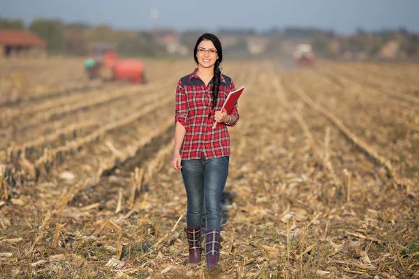 Farmer woman on field
