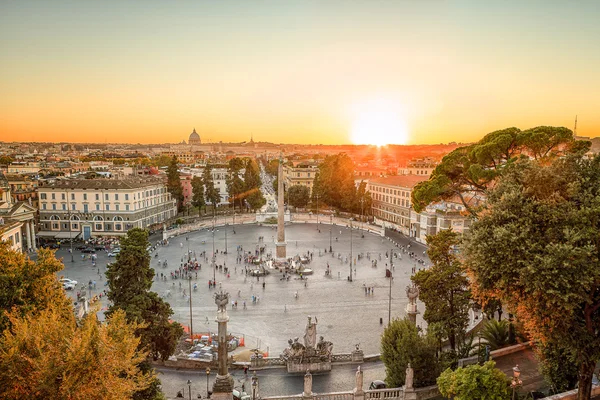 The Piazza del Popolo, Rome at sunset