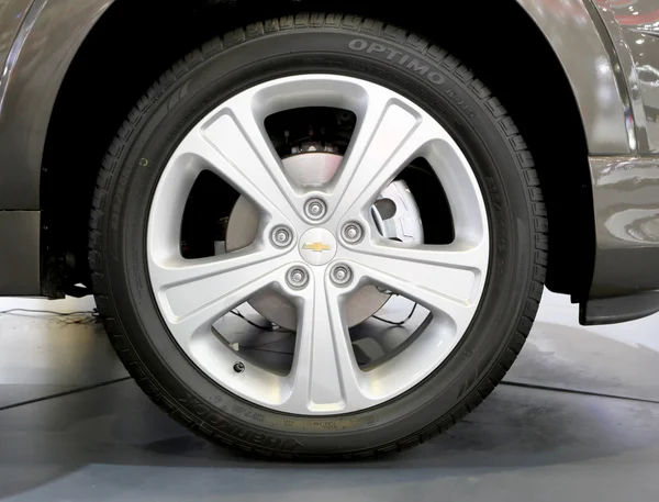 Logo of Chevrolet on wheel