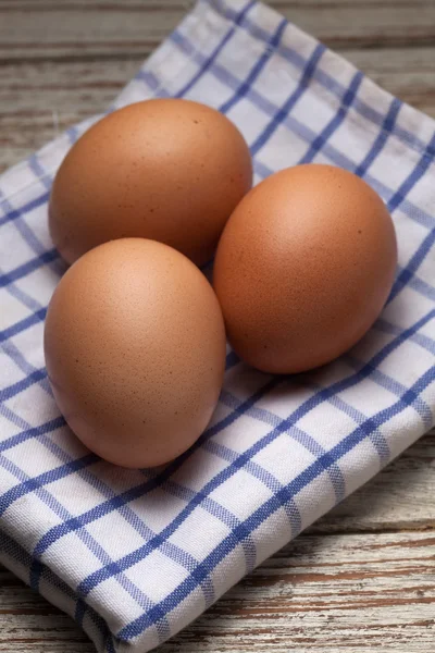 Cooking eggs napery kitchen wood teak vintage still life background