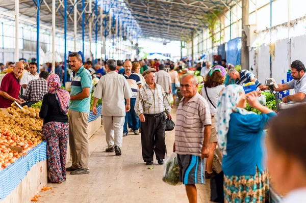 ISTANBUL, Turkey - November 2, 2015: Turkish vegetable grocery bazaar. The Grand Bazaar is one of the largest and oldest covered markets in the world.