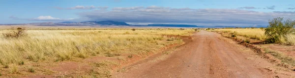 A High Resolution Panoramic View of an Old Dirt Road in Rural New Mexico.