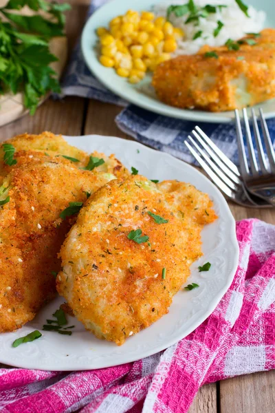 Fried cabbage with bread crumbs - vegan version of schnitzel