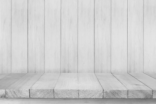 Wood table top on white wood background