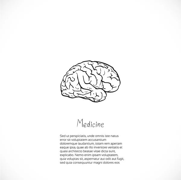 Medical doodle background with brain for banner or flyer