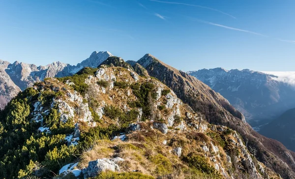 Mountain ridge with grassy slopes