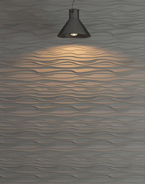 Wave wall decoration rendering under the spot light rendering