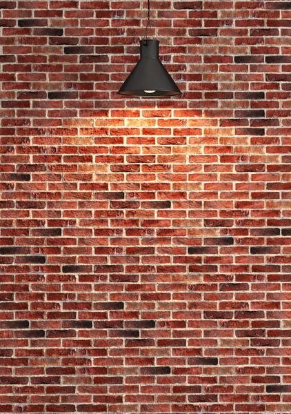 Red brick wall decoration under the spot light rendering