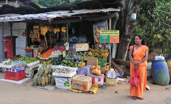 Portrait of market vendor in Sri Lanka