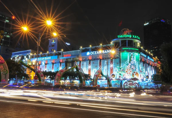 Saigon Tax Trade Center by night in Ho Chi Minh City