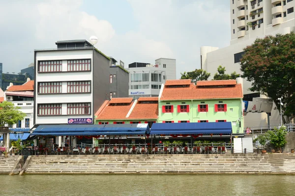 Colorful restaurants dot Singapore river