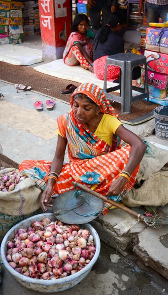 Indian women selling vegetables in a market