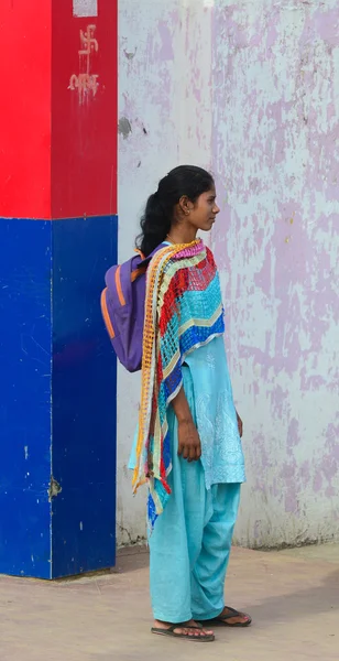 Indian women on street wearing traditional sari