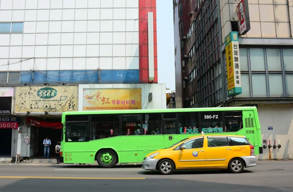 Bus running on street in Taichung