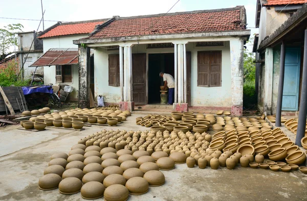 Working in pottery production base