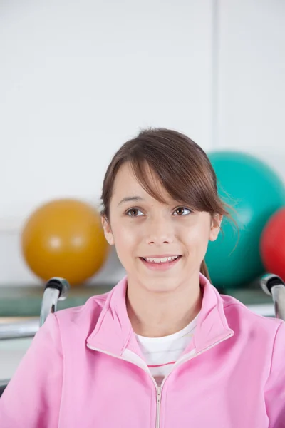 Smiling  girl in rehab