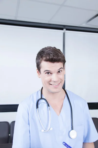 Male nurse with stethoscope