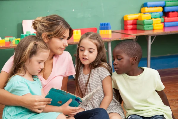 Teacher reading a book