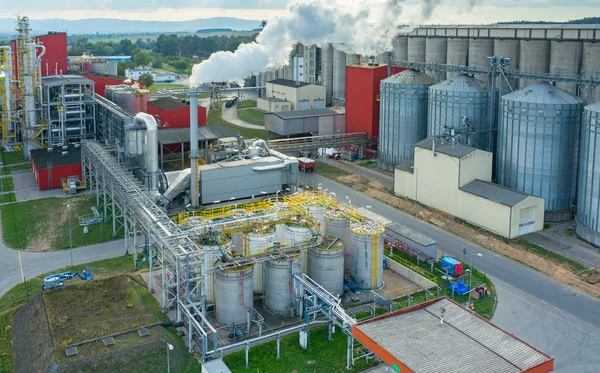 Biofuel factory aerial view