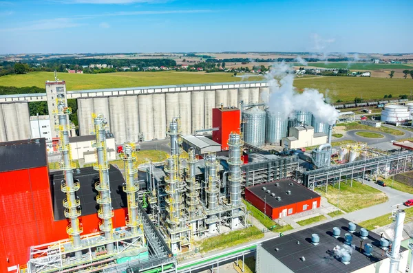 Biofuel factory aerial view