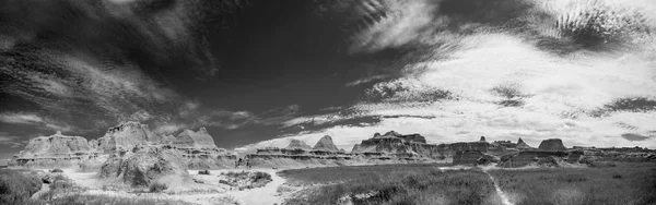 Black and white badlands panorama