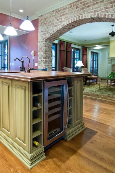 Kitchen with wine refrigerator