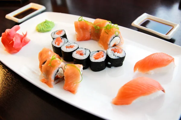 Set of sushi and rolls