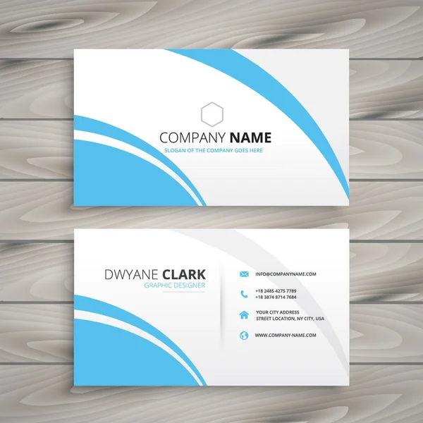 Clean blue wave business card