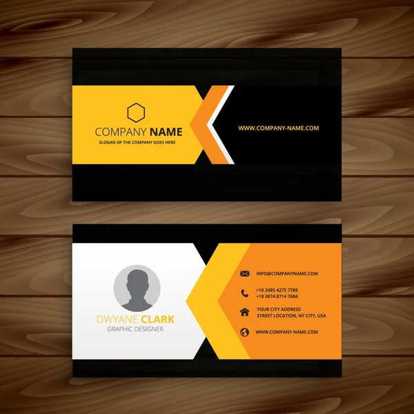 Yellow black business card