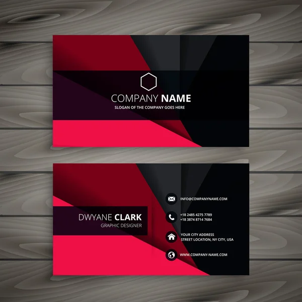 Black and red business card vector illustration