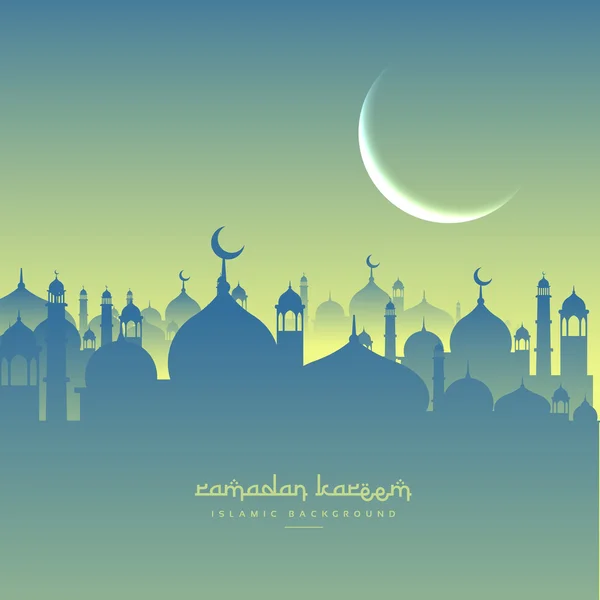 Ramadan festival greeting with mosque shapes