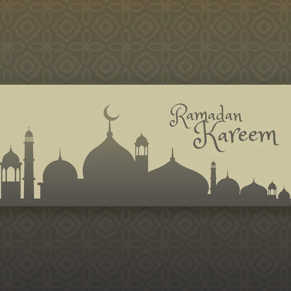 Ramadan kareem greeting with mosque silhouette