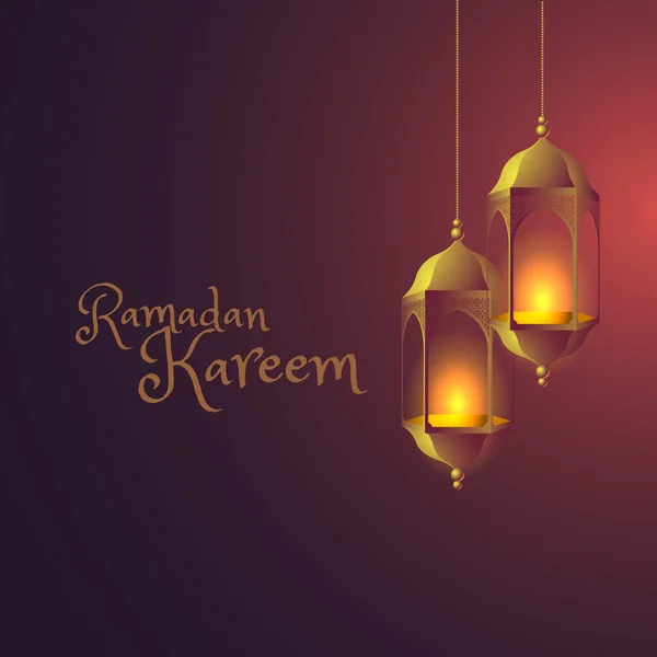 Ramadan background with hanging lamps