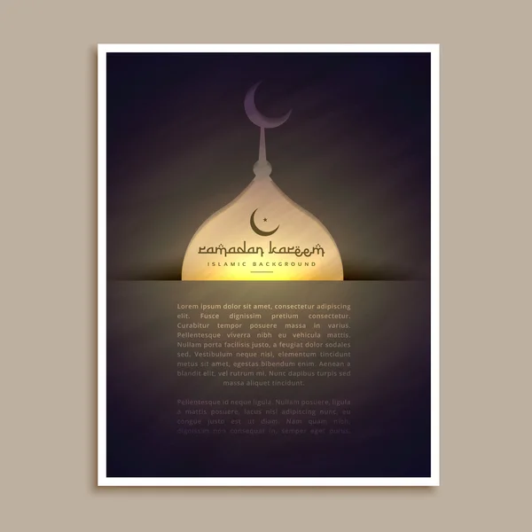 Islamic ramadan and eid festival greeting flyer