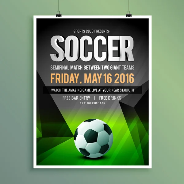 Soccer game flyer template design