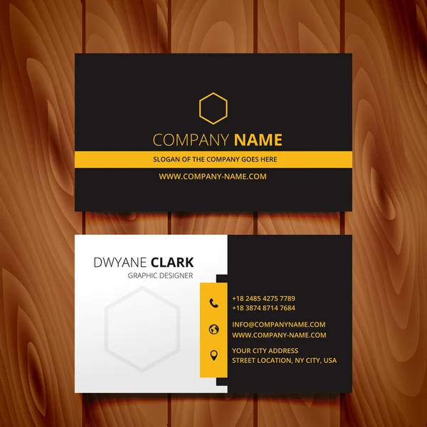 Black dark business card modern design vector