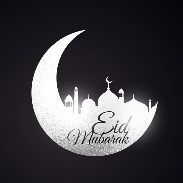 Eid festival background with moon and mosque