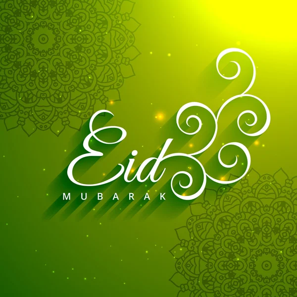 Eid mubarak creative text in green background