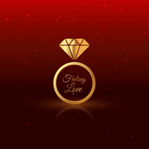 Golden diamond ring vector illustration