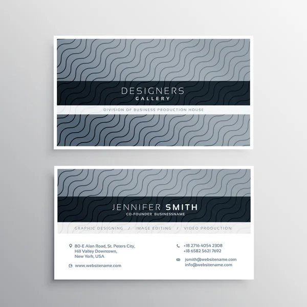 Clean business card template with wavy lines