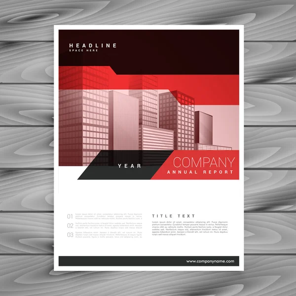 Red brochure layout template for business presentation