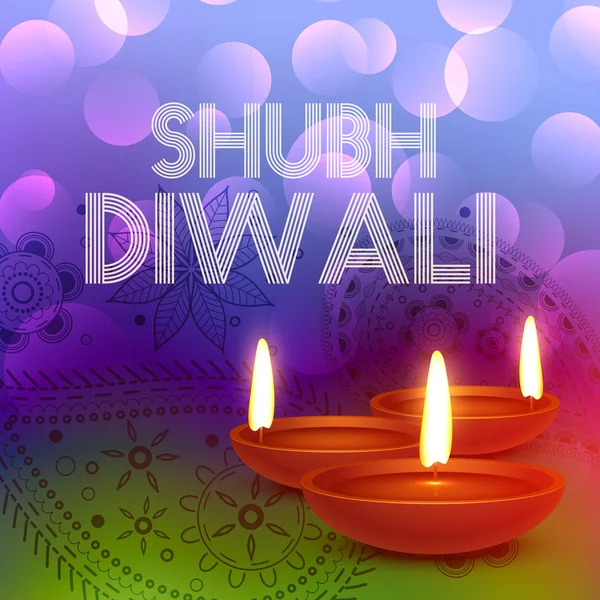 Colorful happy diwali greeting card
