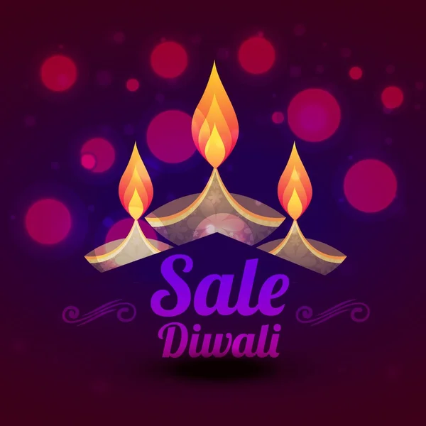 Diwali sale design with colorful diya illustration