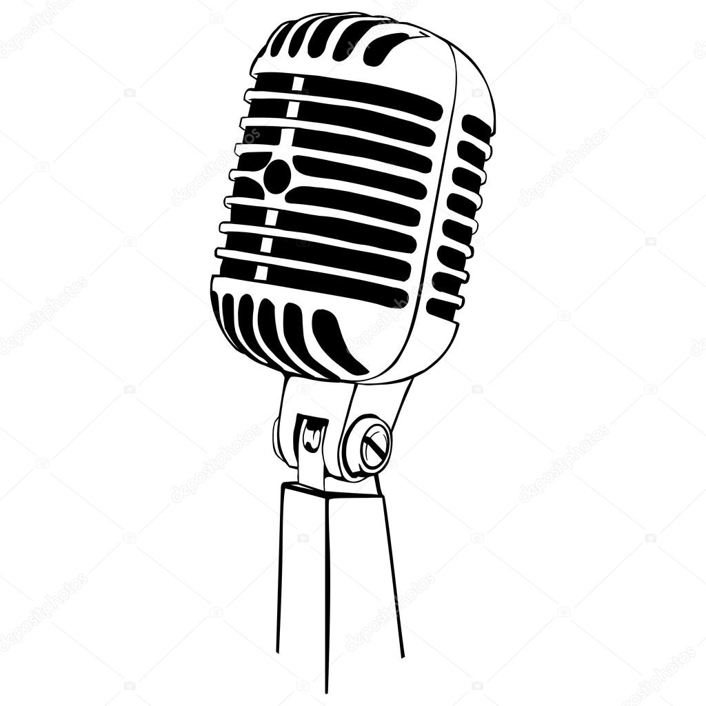 Line Art Microphone : 线条艺术品种麦克风 — 图库矢量图像 nikiteev