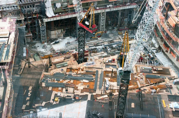 Bird eye view of a mega construction site in America