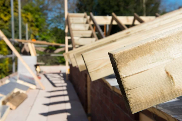 Construction work on a house.