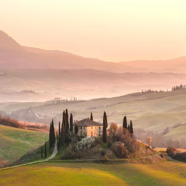 Sunny landscapes and beautiful morning in Tuscany